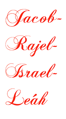 JACOB RAJEL ISRAEL LEAH